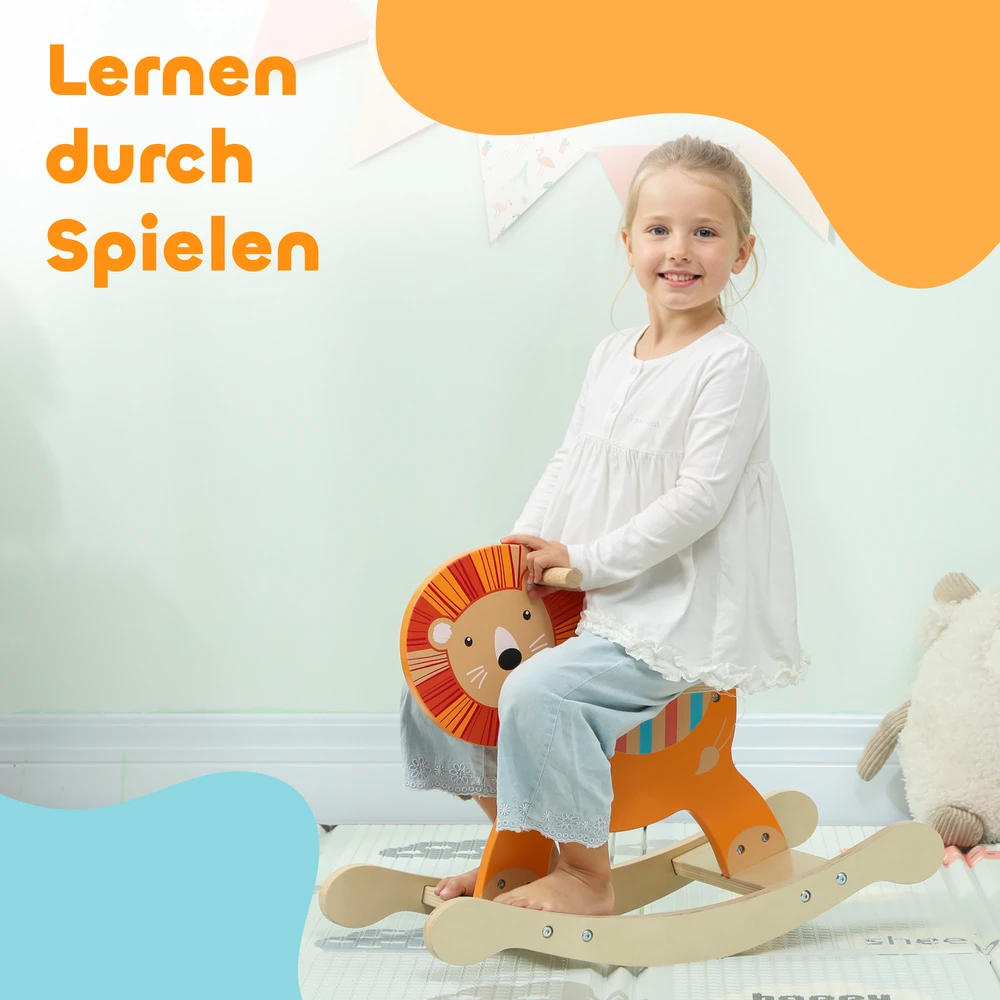 Aosom Supamasis žaislas liūto dizaino, oranžinis, 59 x 27 x 44 cm