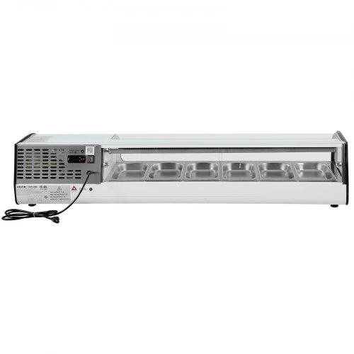 VEVOR Sushi vitrininis šaldytuvas GN-62L, 62 l, 6 indų, 151 x 43 x 29 cm