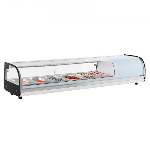 VEVOR Sushi vitrininis šaldytuvas GN-62L, 62 l, 6 indų, 151 x 43 x 29 cm