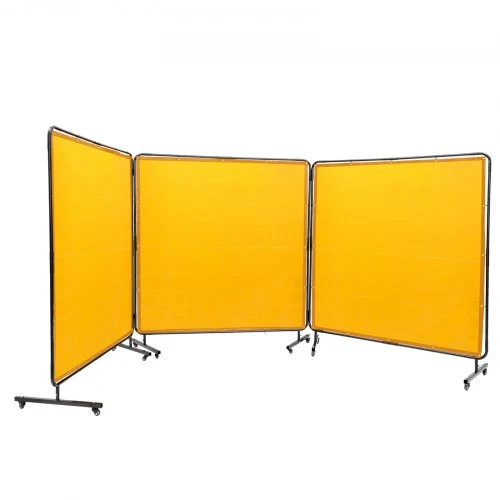 Koduva Suvirinimo uždanga su rėmu VEVOR, 3 dalių, 180 x 180 cm, geltona