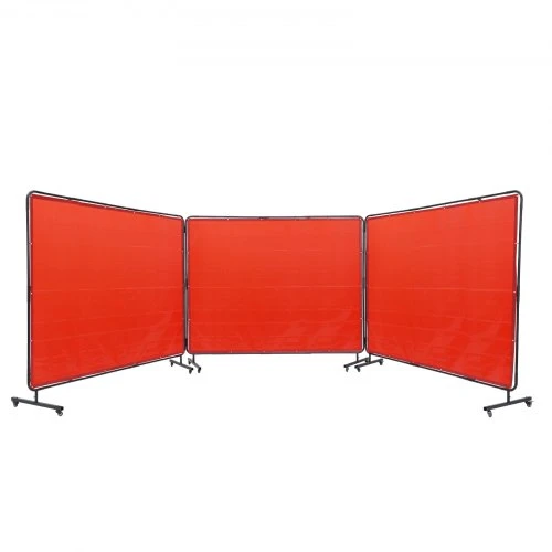 Koduva Suvirinimo uždanga su rėmu VEVOR, 3 dalių, vinilas, raudona, 180 x 240 cm