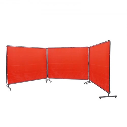 Koduva Suvirinimo uždanga su rėmu VEVOR, 3 dalių, vinilas, raudona, 180 x 240 cm