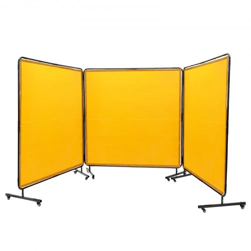 Koduva Suvirinimo uždanga su rėmu VEVOR, 3 dalių, 180 x 180 cm, geltona