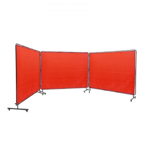 Koduva Suvirinimo uždanga su rėmu VEVOR, 3 dalių, vinilas, raudona, 180 x 240 cm