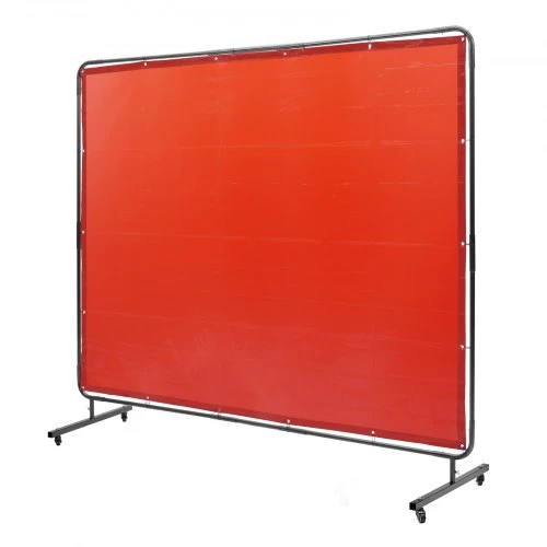 VEVOR Suvirinimo užuolaida su rėmu XU-2311, vinilas, raudona, 183 x 244 cm