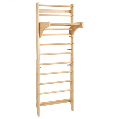 VEVOR Švediška sienelė su prisitraukimų skersiniu, mediena, iki 100 kg, 117 x 39 x 18 cm