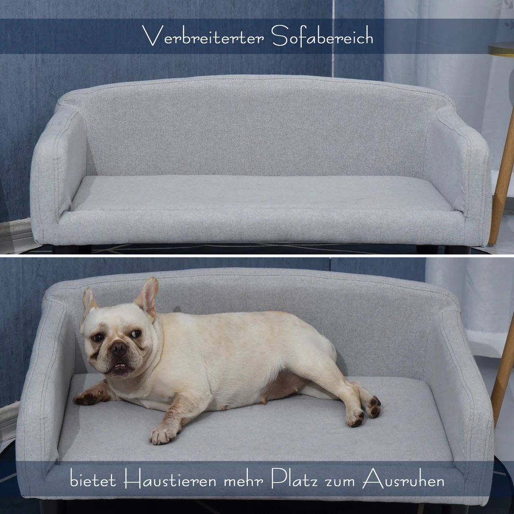 Aosom Šviesiai pilka augintinio sofa su nuimama pagalvėle, iki 20 kg