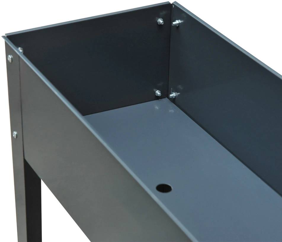 Koduva Tamsiai pilka pakelta metalinė lysvė su kojomis, 100 × 30 × 80 cm