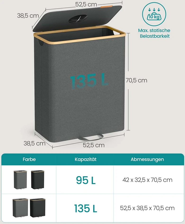 Koduva Taros butelių surinkimo konteineris, 135 l, 52,5 x 38,5 x 70,5 cm, pilkai smėlinis