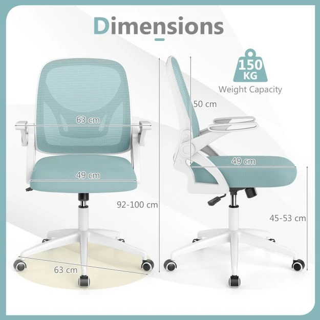 Promotion Tinklelis ergonomiška biuro kėdė su juosmens atrama, mėlyna