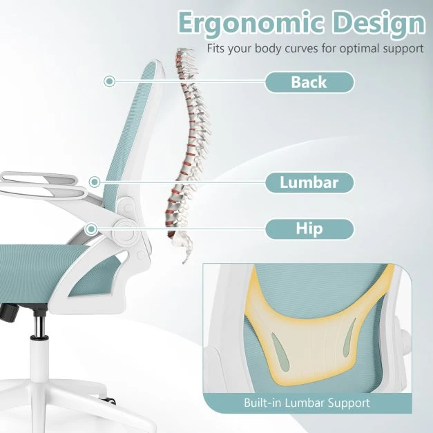 Promotion Tinklelis ergonomiška biuro kėdė su juosmens atrama, mėlyna