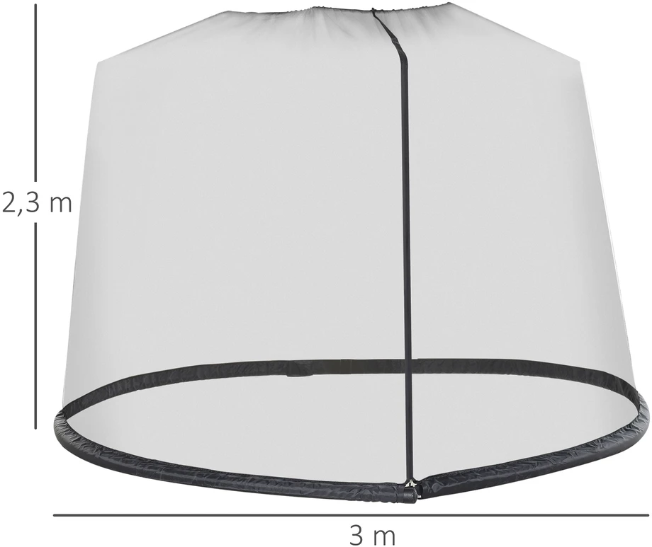 Aosom Tinklelis nuo uodų saulės skėčiui, juodas, Ø 300 x 230 cm