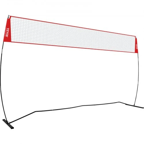 VEVOR Tinklinio treniruočių tinklas JH-204, reguliuojamo aukščio, raudonas, 427 cm