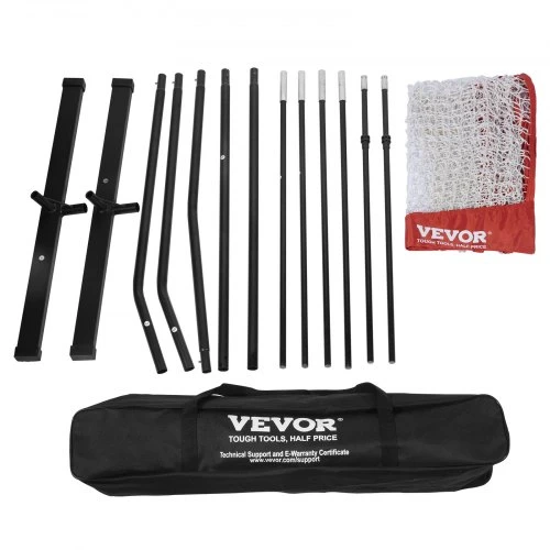 VEVOR Tinklinio treniruočių tinklas JH-204, reguliuojamo aukščio, raudonas, 427 cm