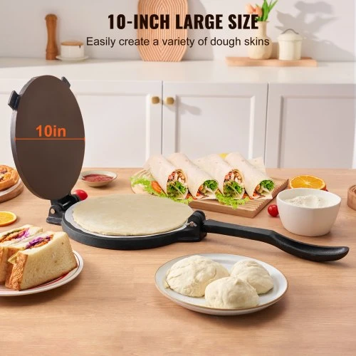 VEVOR Tortilijų presas HES250, 25 cm, ketaus, sidabrinis