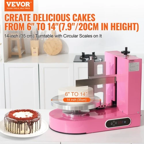 VEVOR Tortų dekoravimo mašina, rožinė, 15-36 cm tortams