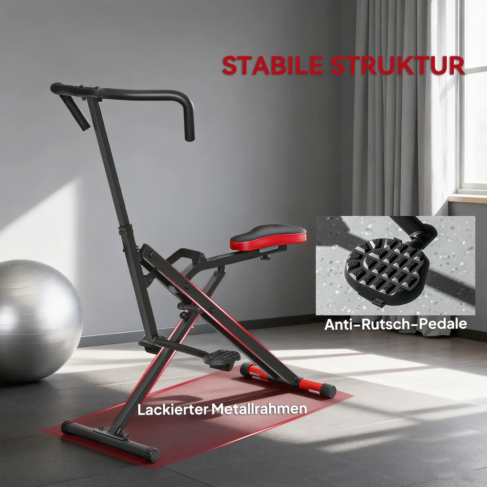 Aosom Total Crunch treniruoklis, reguliuojamas, metalas, raudonas