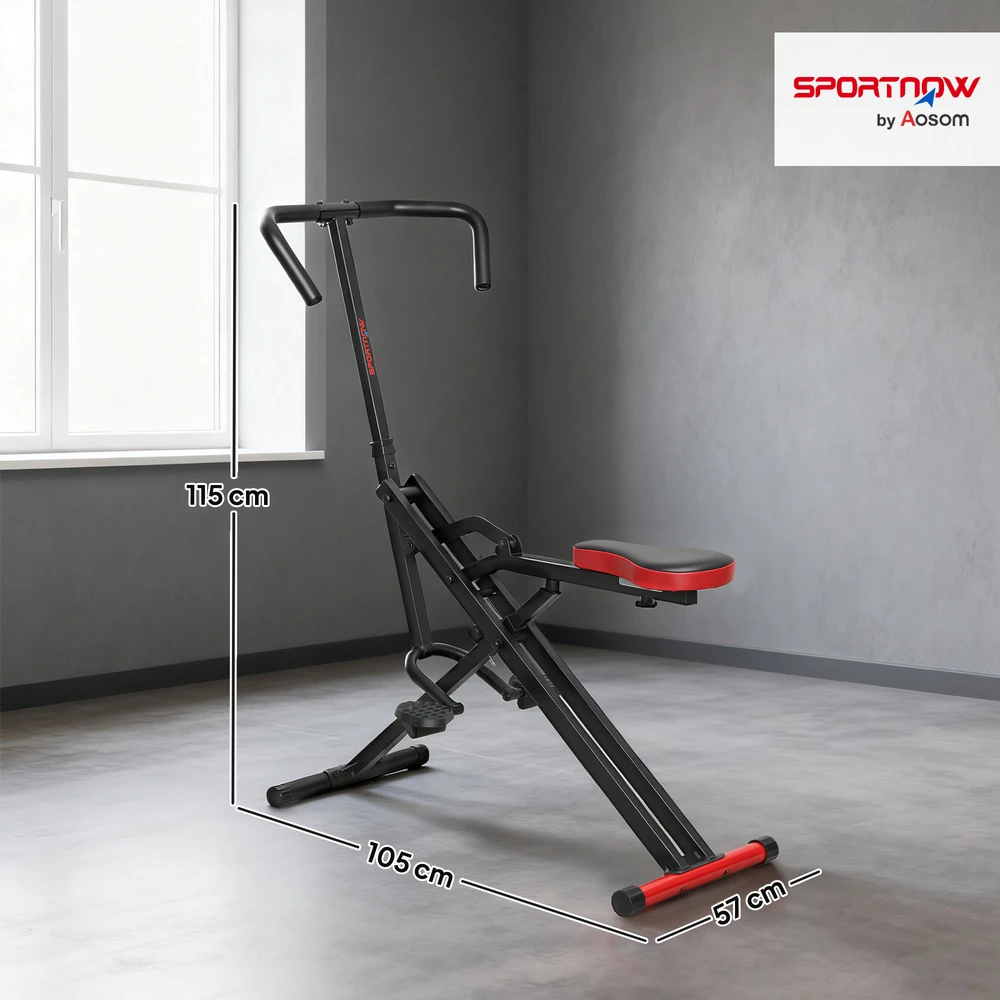 Aosom Total Crunch treniruoklis, reguliuojamas, metalas, raudonas