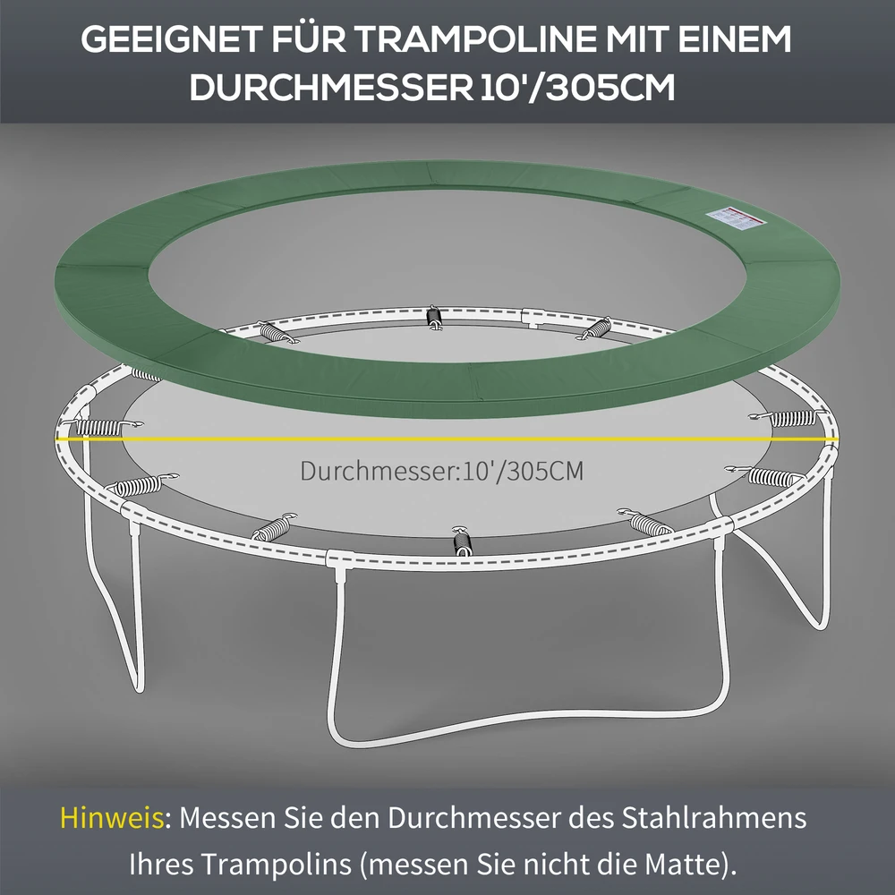 Koduva Trampolino apsauginis kraštų uždangalas, Ø305 cm, žalias