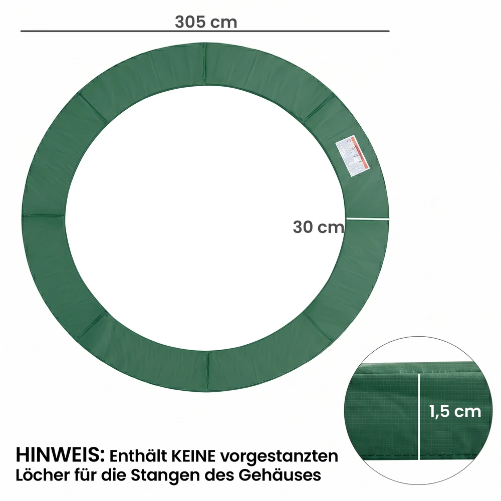 Koduva Trampolino apsauginis kraštų uždangalas, Ø305 cm, žalias