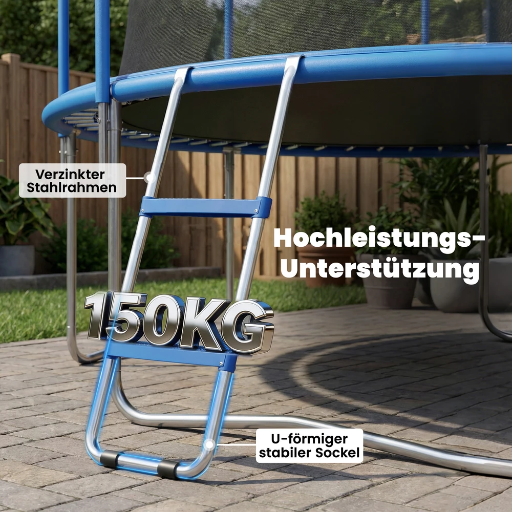 Aosom Trampolino kopėčios, 2 pakopos, mėlyna, 97 x 32 x 7 cm, iki 150 kg