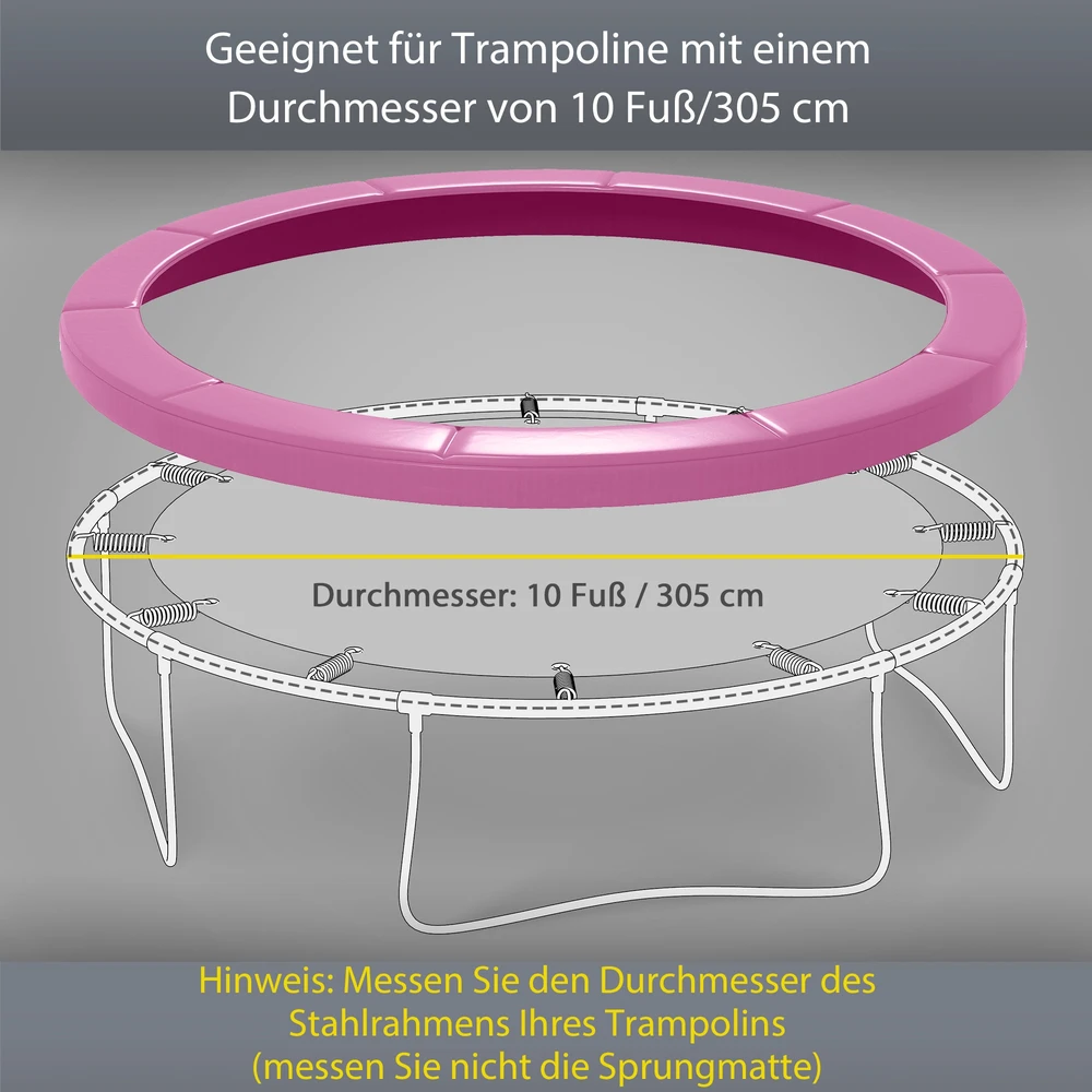 Aosom Trampolino krašto apsauga, Ø305 x 30 cm, rožinė