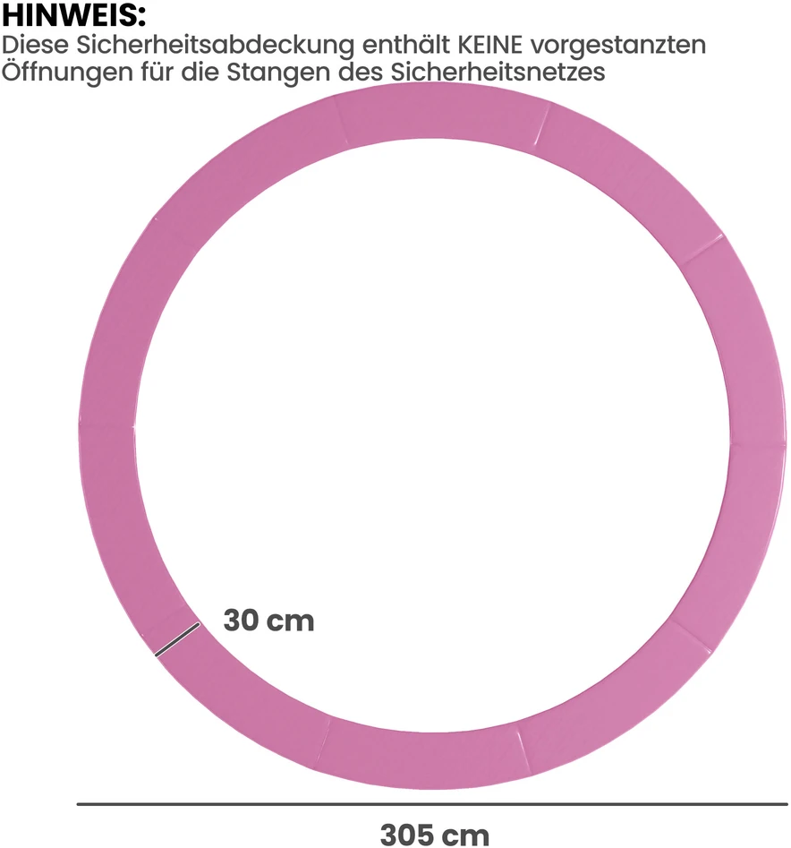 Aosom Trampolino krašto apsauga, Ø305 x 30 cm, rožinė