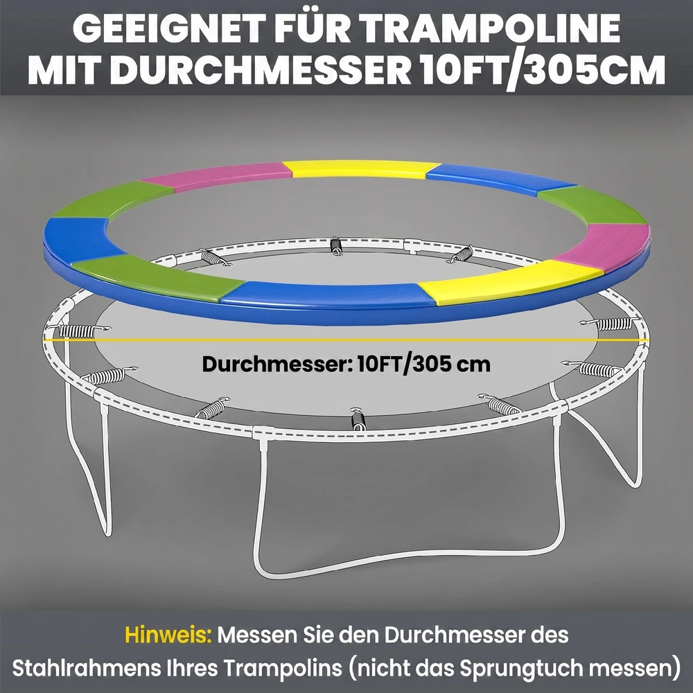 Aosom Trampolino krašto danga, Ø305 x 30 cm, spalvota