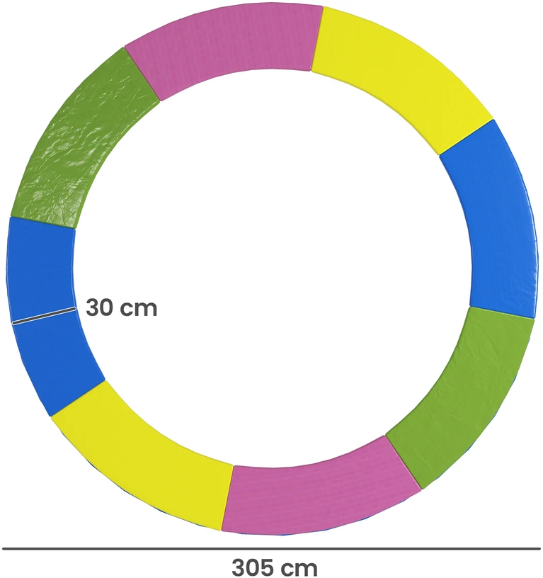 Aosom Trampolino krašto danga, Ø305 x 30 cm, spalvota