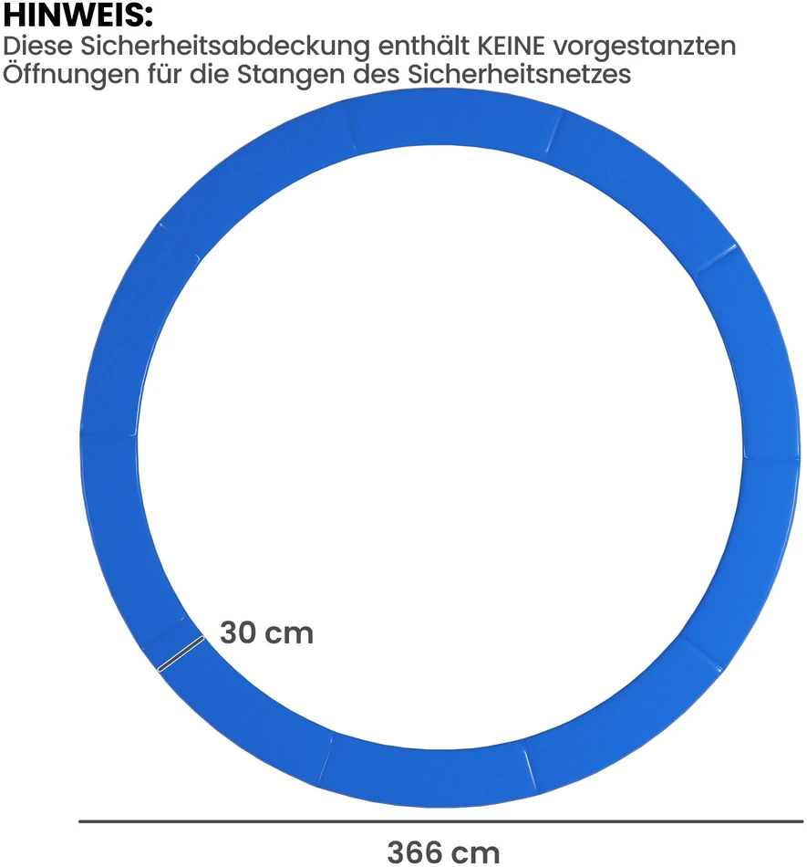 Aosom Trampolino krašto uždangalas, Ø366 x 30 cm, mėlynas