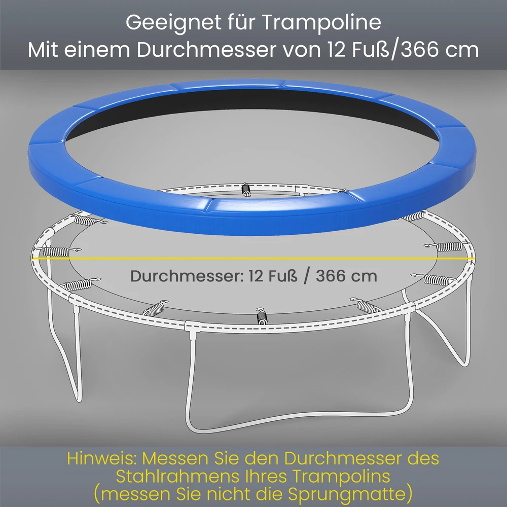 Aosom Trampolino krašto uždangalas, Ø366 x 30 cm, mėlynas