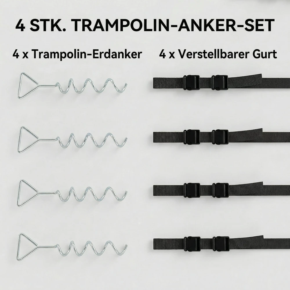 Aosom Trampolino tvirtinimo rinkinys, 4 vnt., 32 cm, sidabrinis