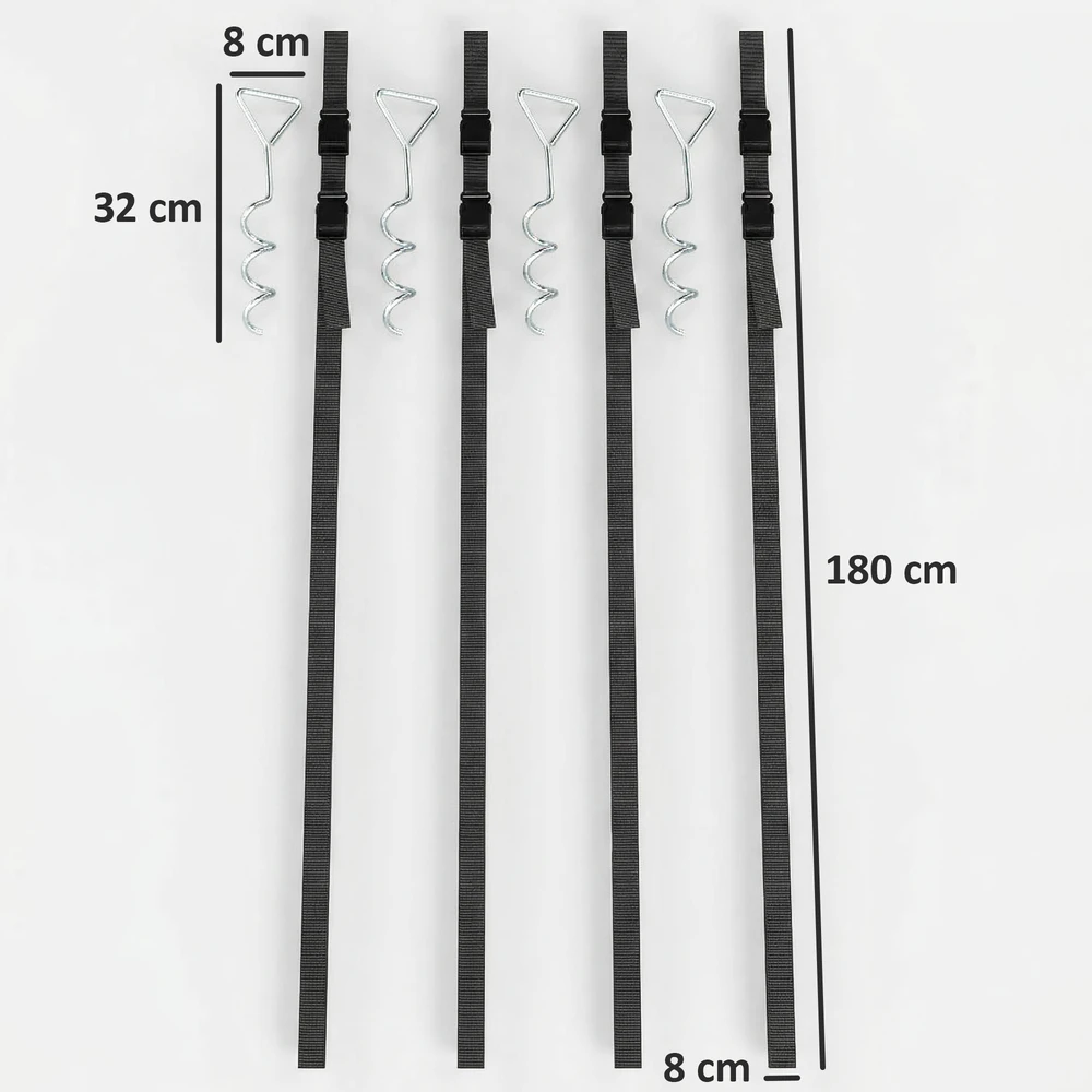 Aosom Trampolino tvirtinimo rinkinys, 4 vnt., 32 cm, sidabrinis