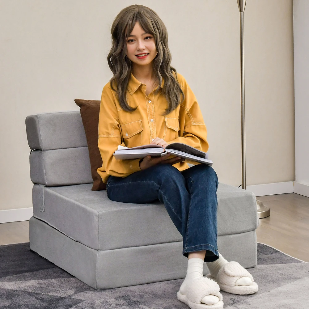 Promotion Trikartis sulankstomas sofa-lova, pilka
