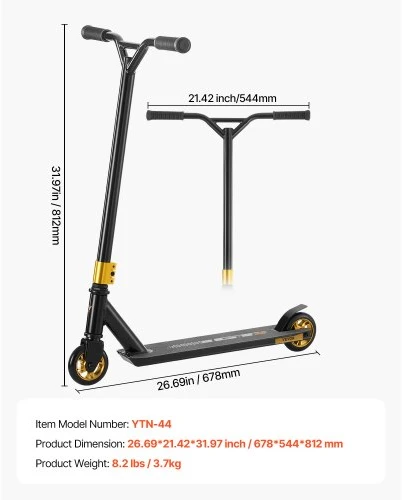 Koduva Triukinis paspirtukas VEVOR YTN-44, aliuminis, 68 x 54 x 81 cm