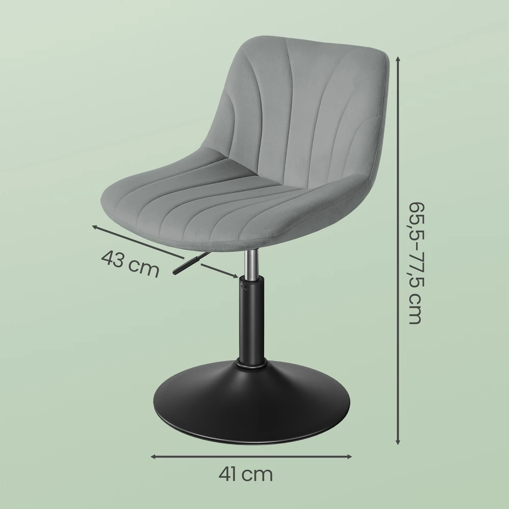 Koduva Tualetinio staliuko kėdutė su atlošu, reguliuojamo aukščio, 46,5 x 43 x 65,5–77,5 cm, pilka
