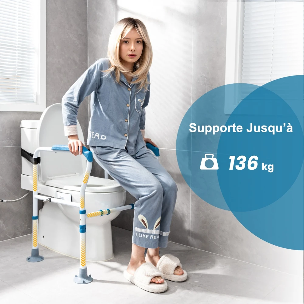 Promotion Tualeto saugos turėklai su reguliuojamu aukščiu, mėlyni