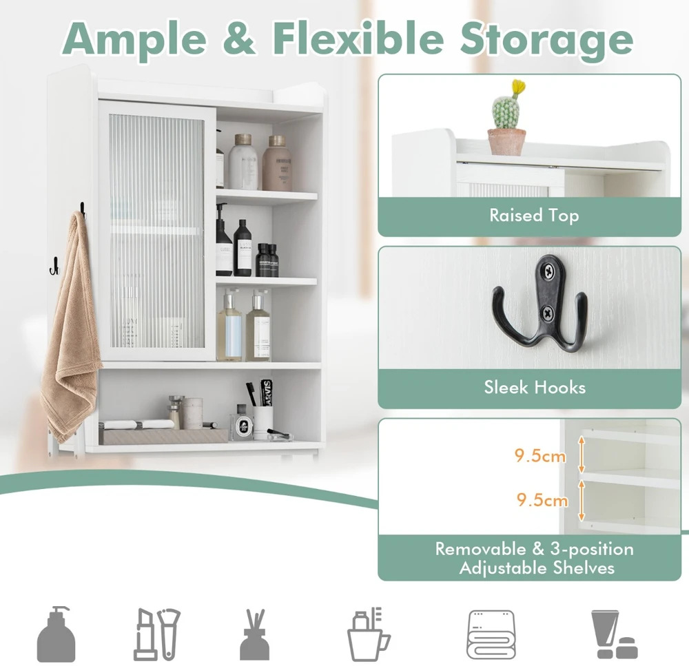Promotion Tualeto spintelė su stumdomomis durimis 63x29x170 cm RTBA7856WH