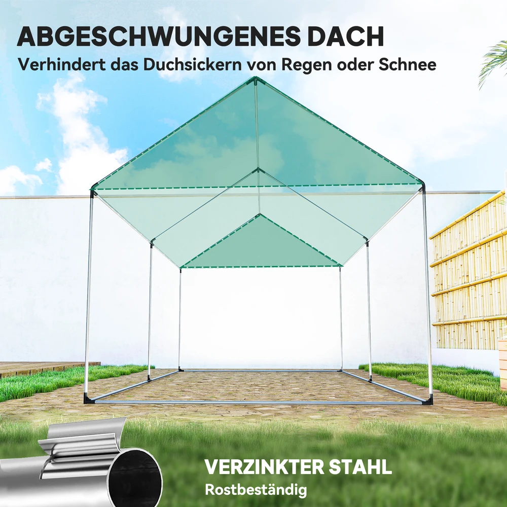 Aosom Tunelinis šiltnamis, pakeliamos durys ir langai, cinkuoto plieno rėmas, 2 x 3 x 2 m, žalias
