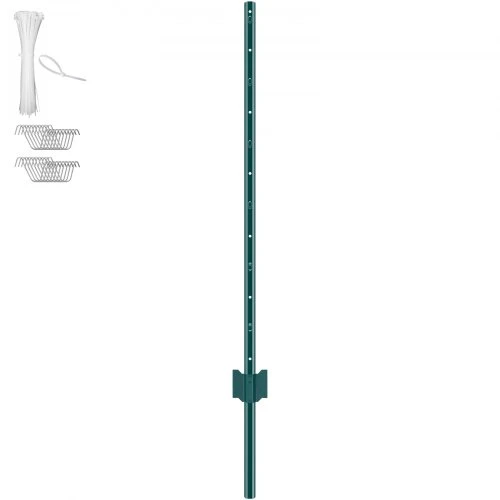 VEVOR Tvoros stulpas, U formos, plieno, žalias, 122 cm, 10 vnt.