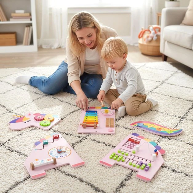 Pakabinamas šviestuvas Promotion Unicorn Montessori 11-in-1 Sensorinė Sienų Lenta