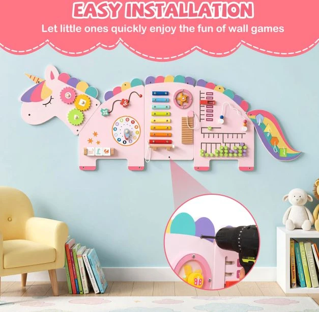 Pakabinamas šviestuvas Promotion Unicorn Montessori 11-in-1 Sensorinė Sienų Lenta