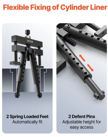 VEVOR Universalus cilindro įdėklo nuėmėjas XC2024, 98,43-158,75 mm, plienas