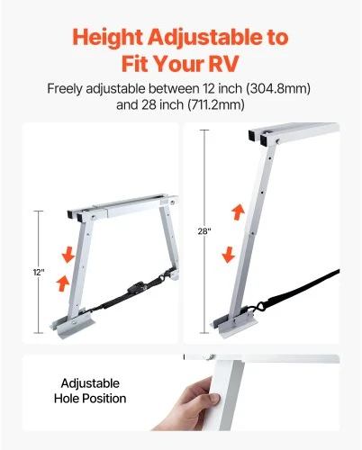 VEVOR Universalus RV stabilizatorius YC25006, sidabrinis, reguliuojamas aukštis 30-71 cm, 1 vnt.