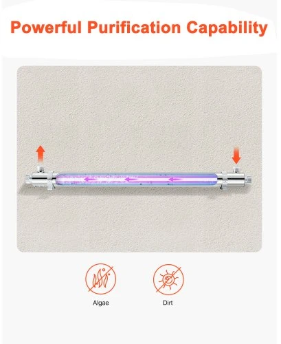 Koduva UV vandens valytuvas VEVOR SDE-055YS, 56 W, 220 V, 45,4 l/min, nerūdijantis plienas