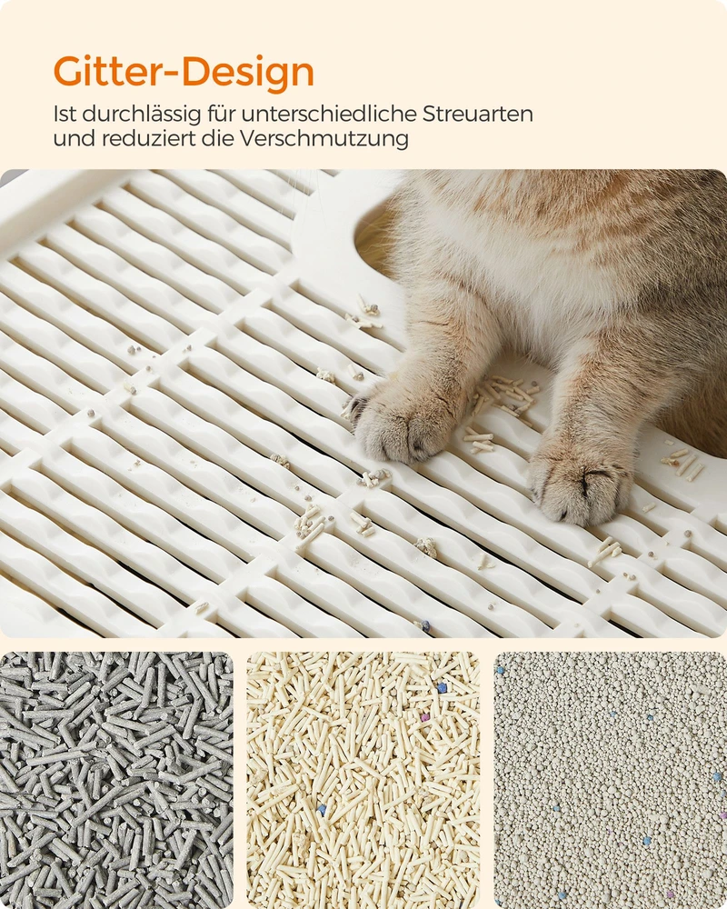 Koduva Uždara kačių kraiko dėžė su dangčiu, beige-juodas, PP ir PC, 54,3 x 42,5 x 37,8 cm