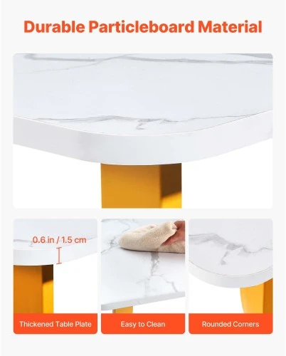 VEVOR Vadovo darbo stalas ZH607, 160 x 80 x 75 cm, baltas ir auksinis