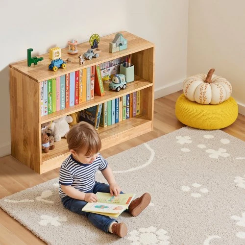 VEVOR Vaikiška knygų lentyna Montessori, medinė, ruda, 90 x 30 x 60 cm