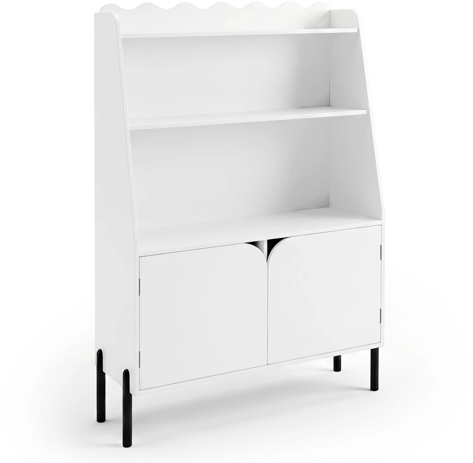 Promotion Vaikiška lentyna Montessori, medžio pagrindo medžiaga, balta, 80 x 30 x 121 cm