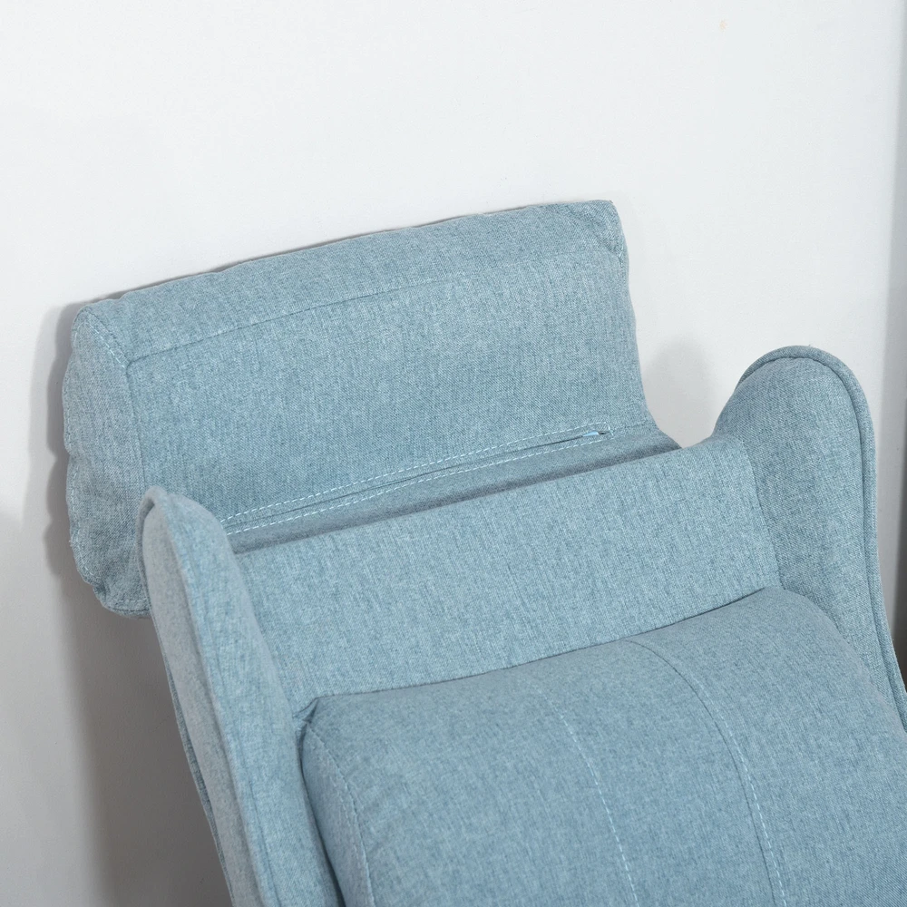 Aosom Vaikiška poilsinė sofa su atlošu ir kojų atrama, mėlyna, 58 x 53 x 70 cm